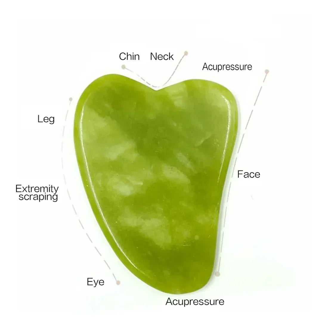 "Rodillo de Jade Natural y Gua Sha para Masaje Facial y Corporal"
