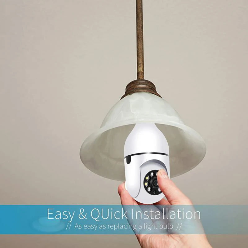 "Cámara WiFi 4G E27 3MP con Seguimiento AI y Visión 360°"