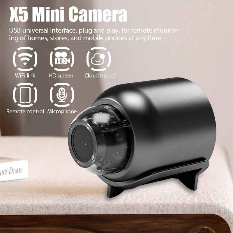 "Mini WiFi Camera 1080P HD – Night Vision, Motion & Sound Detection"